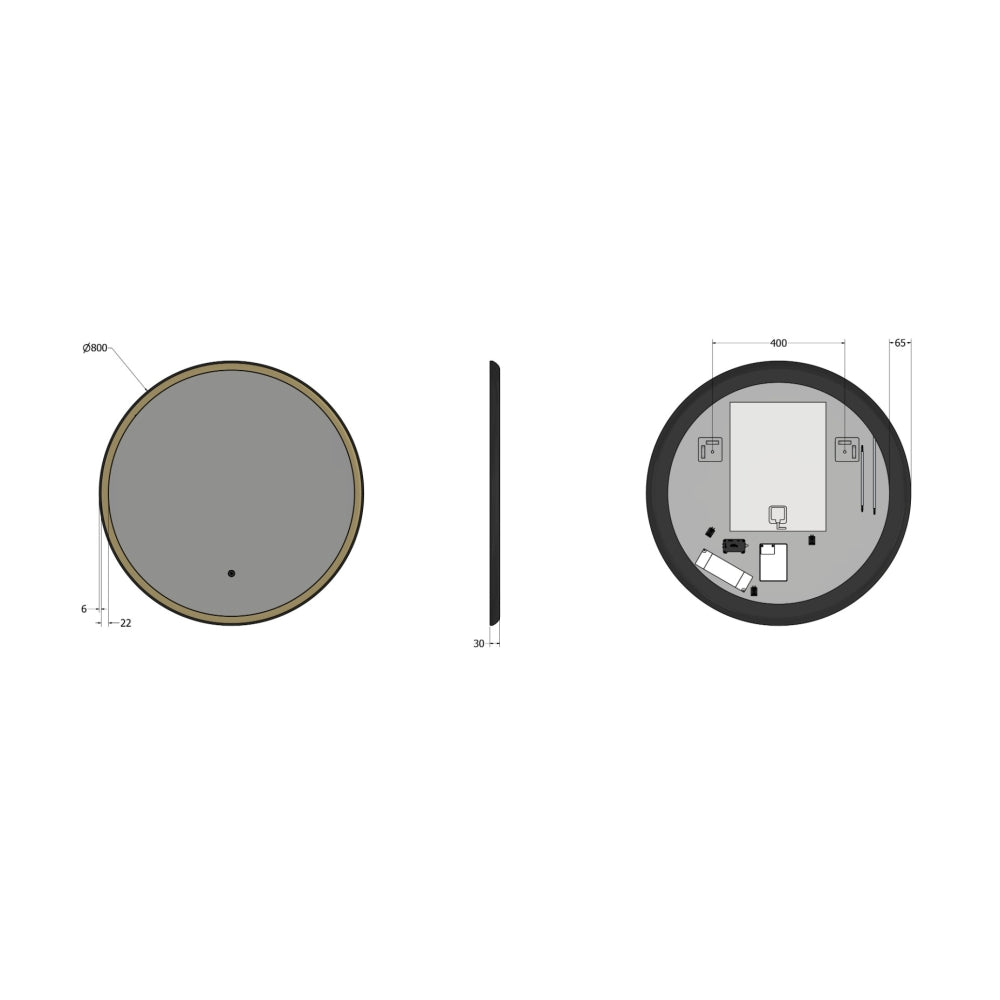 Luxor Round Mirror - 80cm