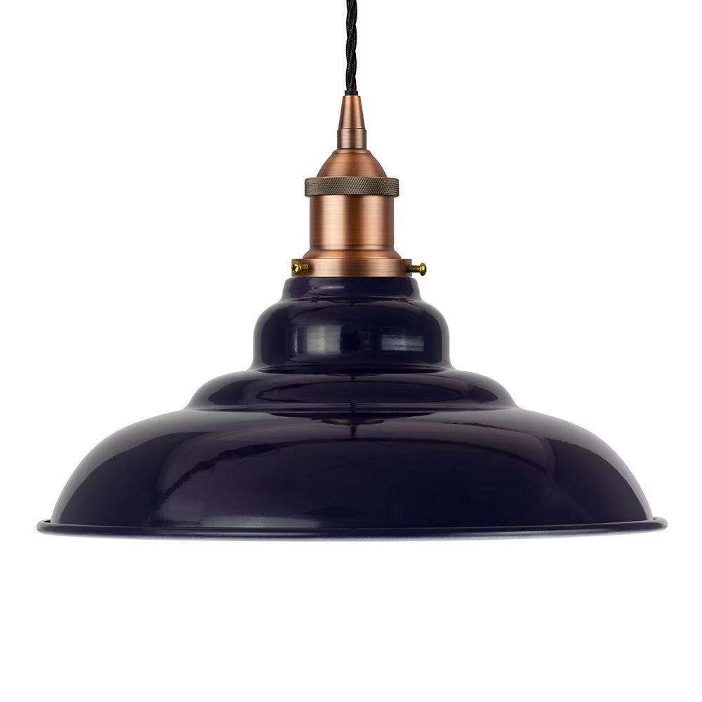 St Edmund's Painted Pendant Light in Squid Ink Blue