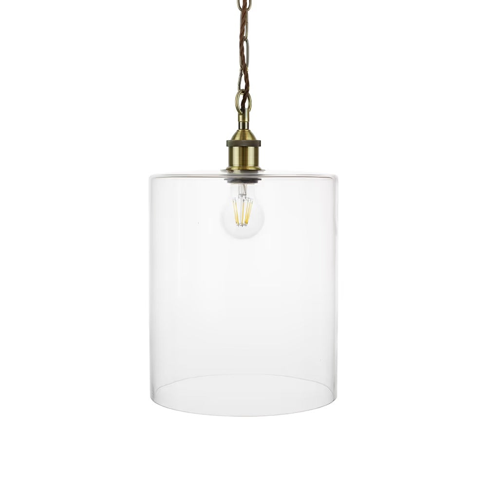 Lowell Grand Clear Large Glass Cylinder Pendant Light