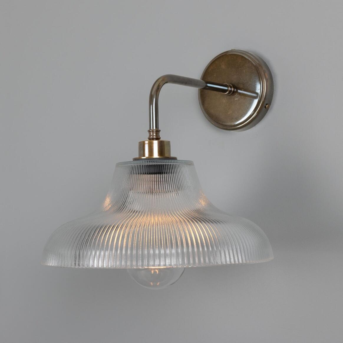 Mono Vintage Railway Glass Bathroom Wall Light 30cm