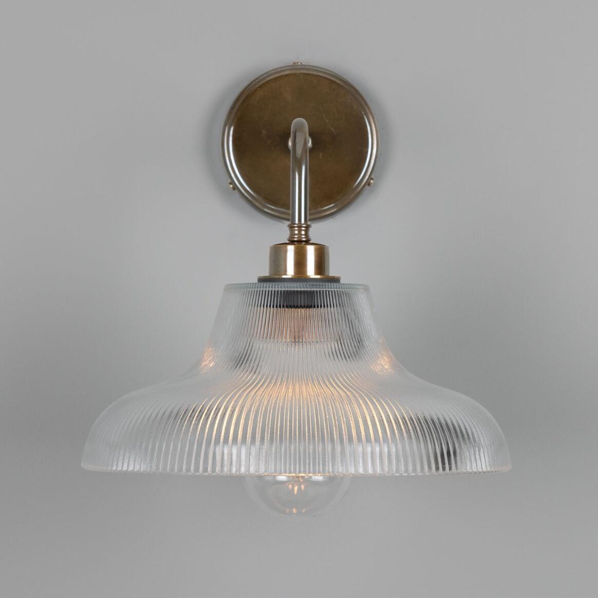Mono Vintage Railway Glass Bathroom Wall Light 30cm