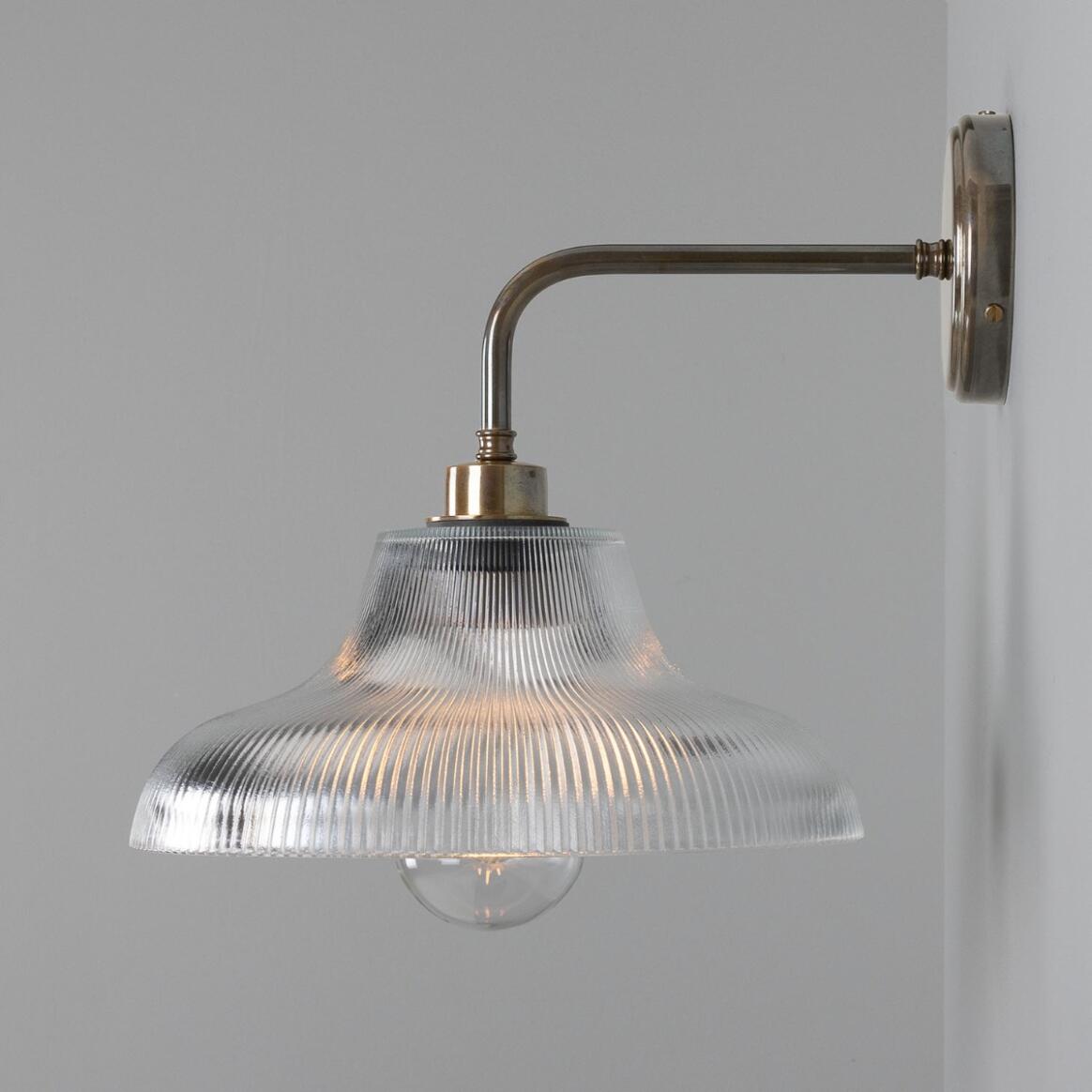 Mono Vintage Railway Glass Bathroom Wall Light 30cm