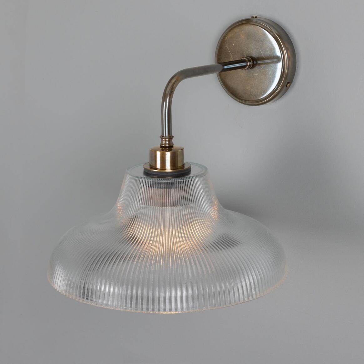 Mono Vintage Railway Glass Bathroom Wall Light 30cm