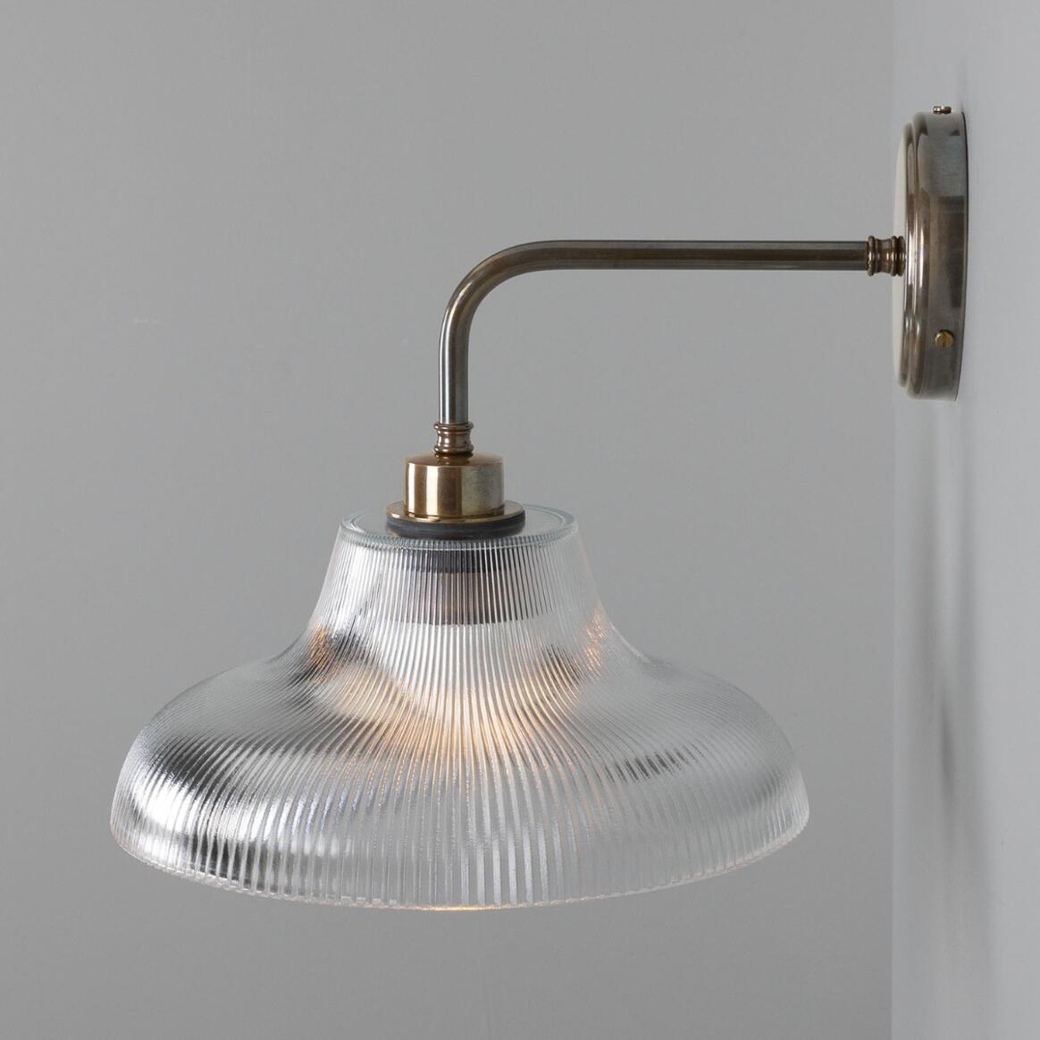 Mono Vintage Railway Glass Bathroom Wall Light 30cm
