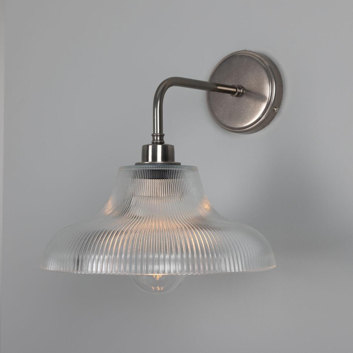 Mono Vintage Railway Glass Bathroom Wall Light 30cm