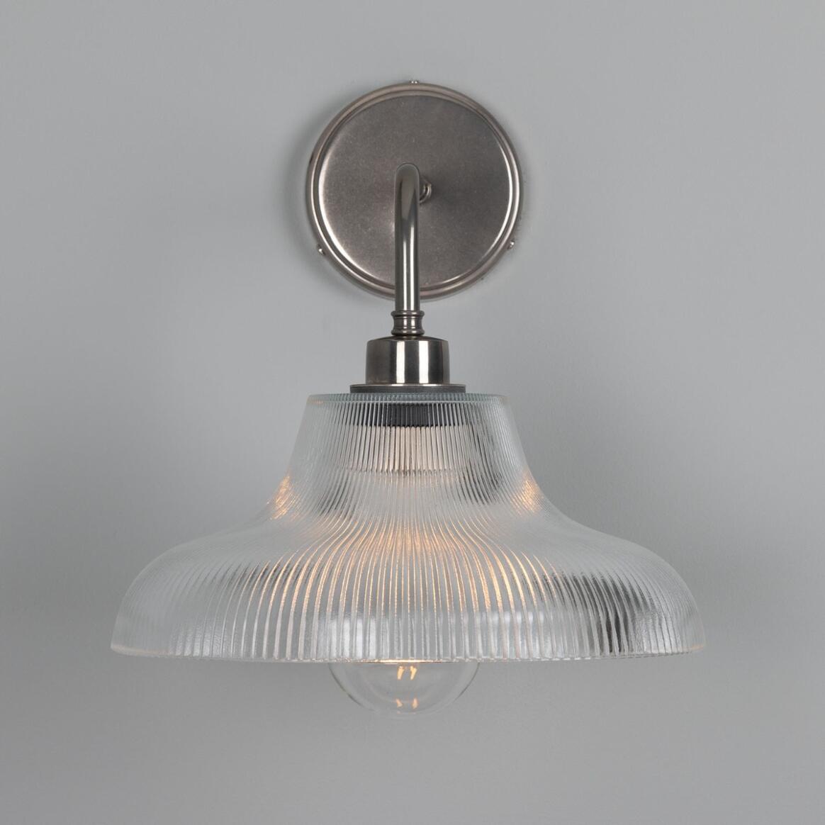 Mono Vintage Railway Glass Bathroom Wall Light 30cm