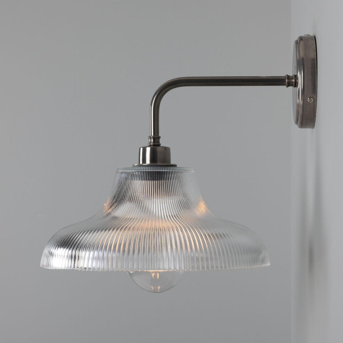 Mono Vintage Railway Glass Bathroom Wall Light 30cm