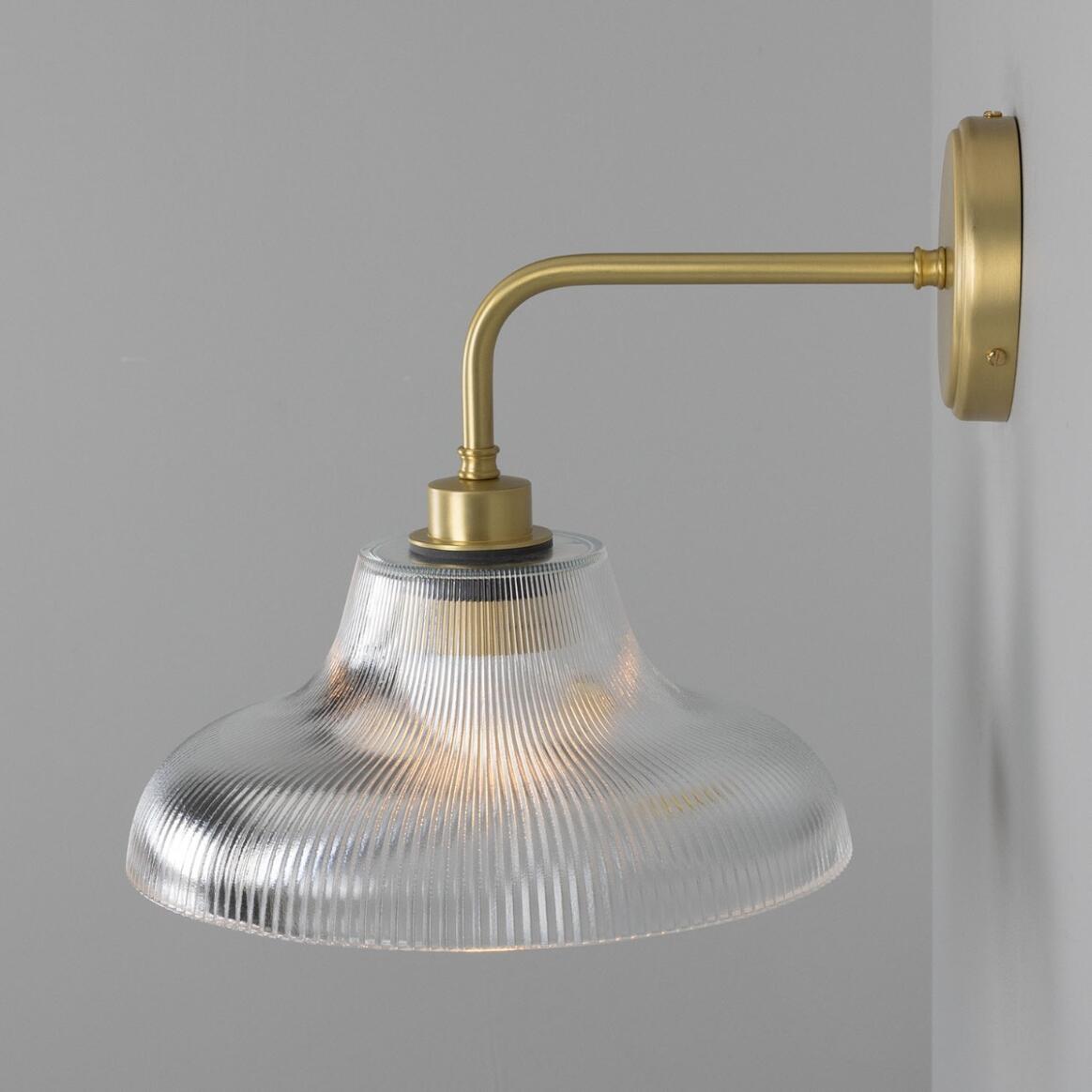 Mono Vintage Railway Glass Bathroom Wall Light 30cm