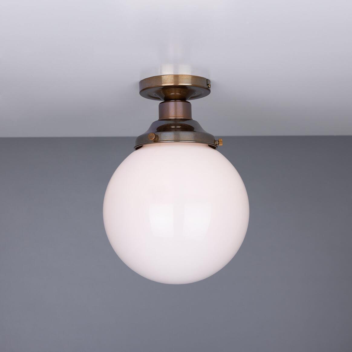 Yerevan Opal Globe Flush Ceiling Light 20cm
