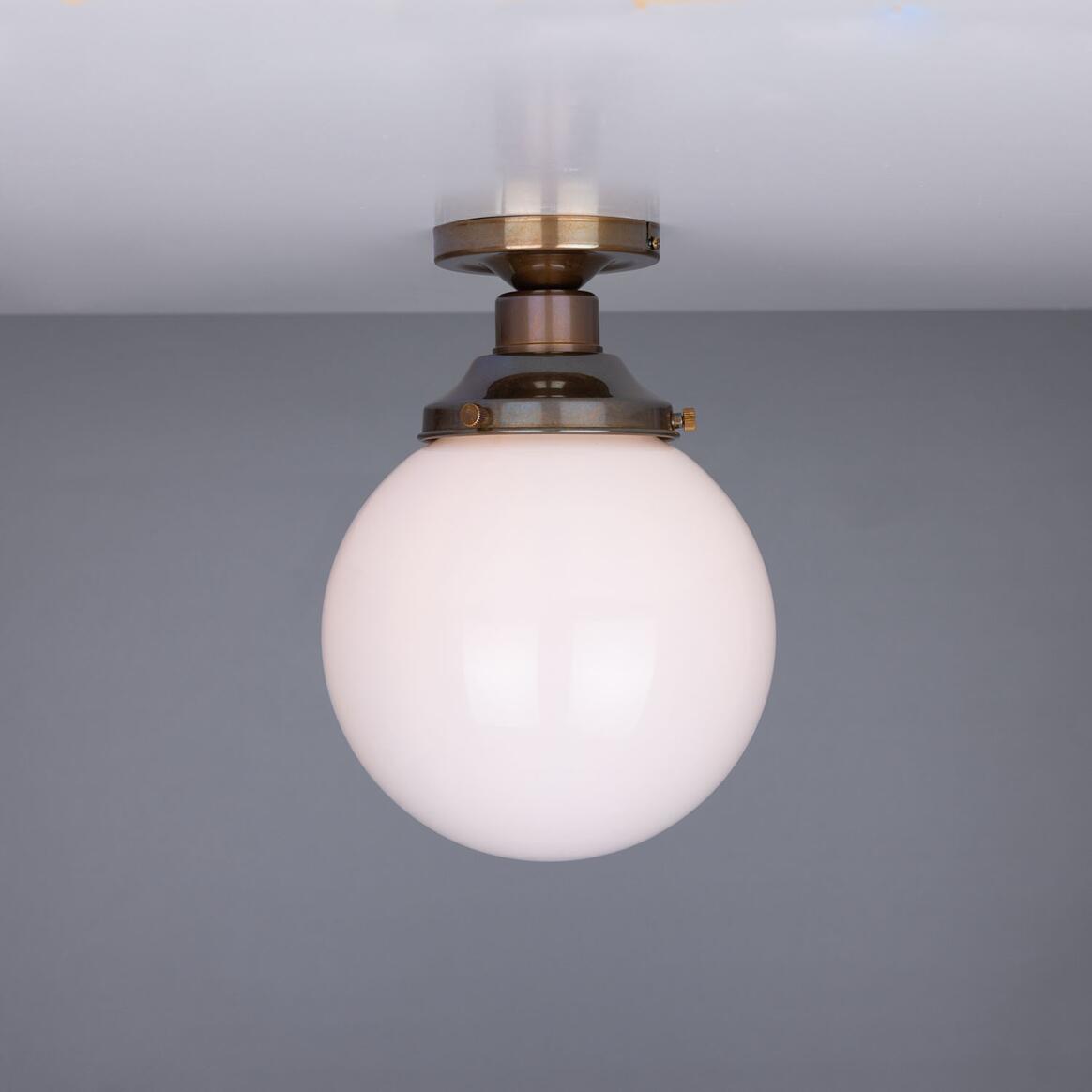 Yerevan Opal Globe Flush Ceiling Light 20cm