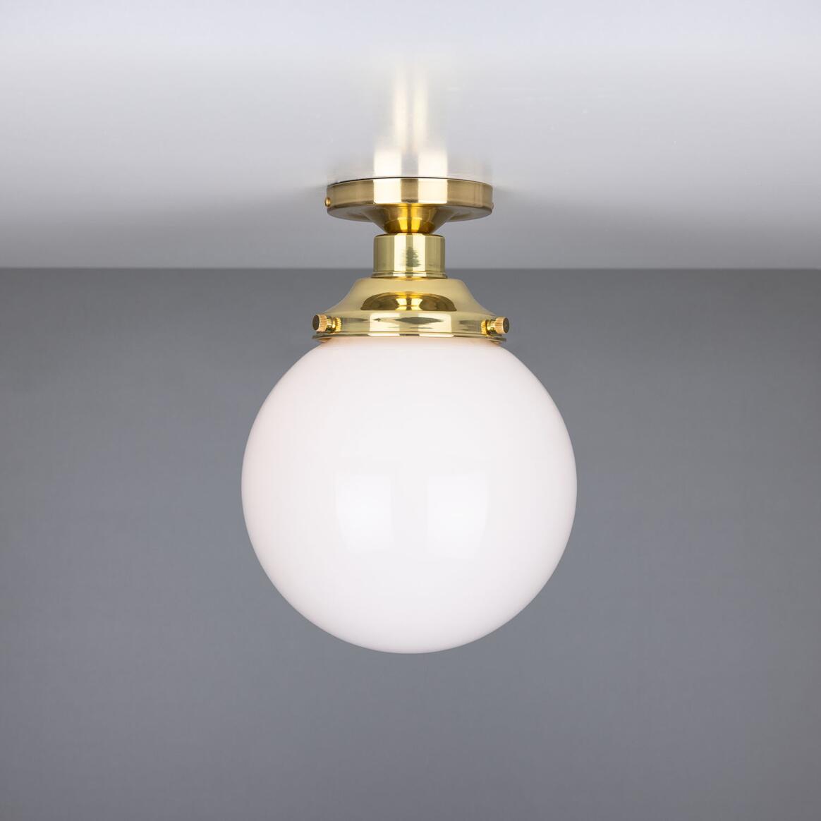 Yerevan Opal Globe Flush Ceiling Light 20cm