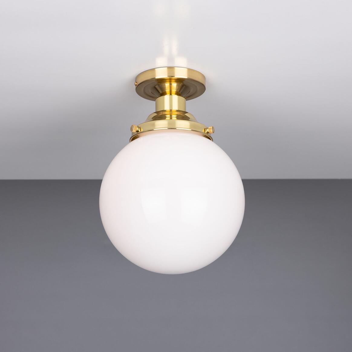 Yerevan Opal Globe Flush Ceiling Light 20cm
