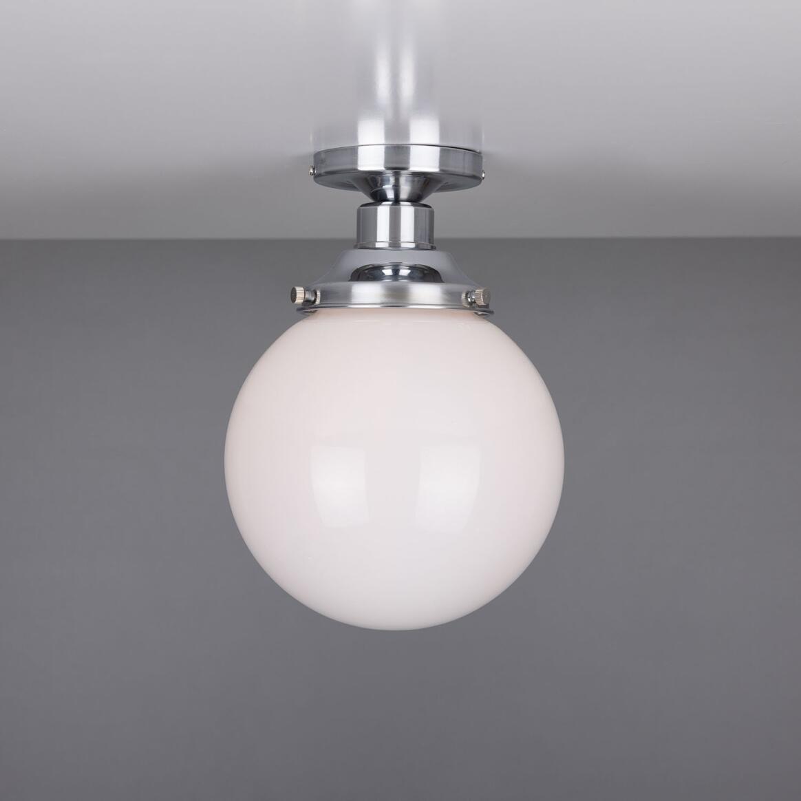 Yerevan Opal Globe Flush Ceiling Light 20cm