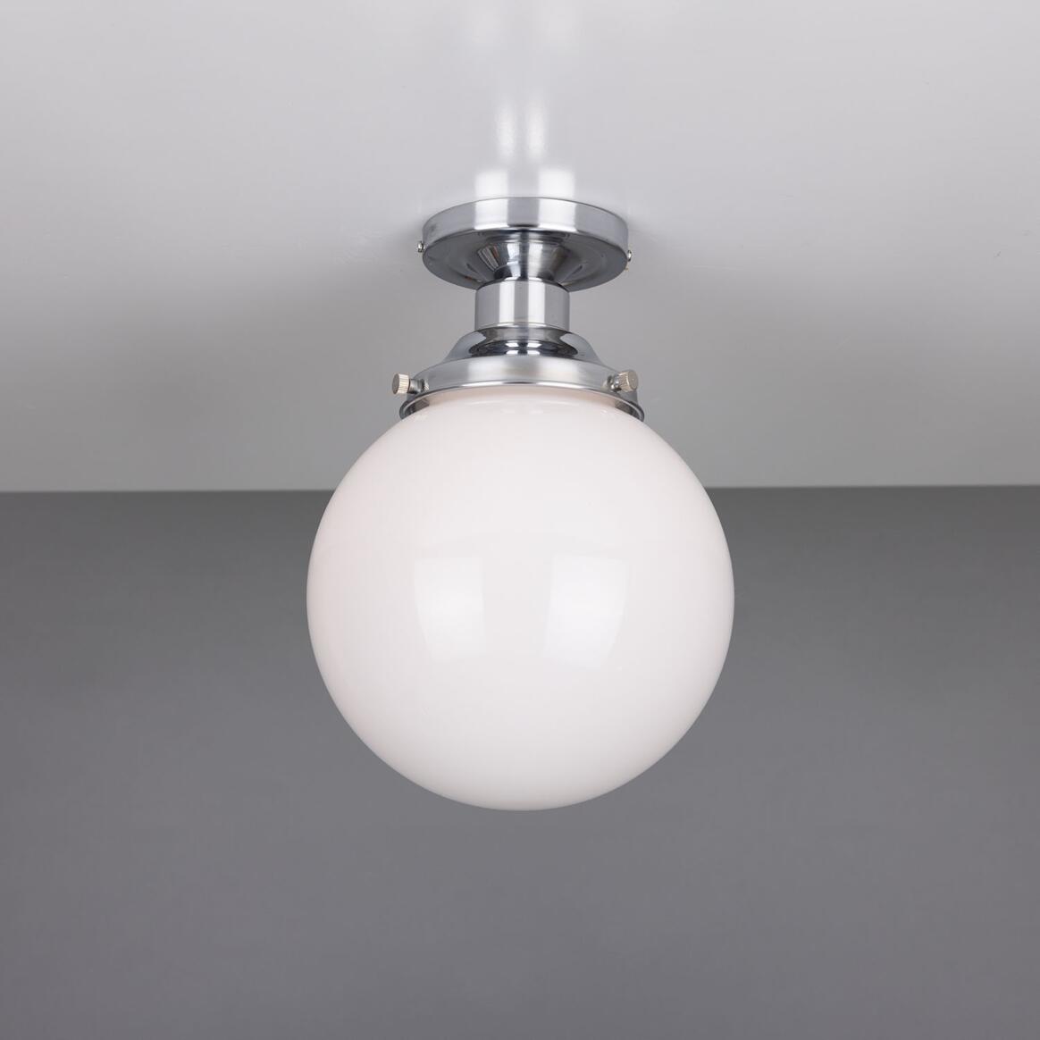 Yerevan Opal Globe Flush Ceiling Light 20cm