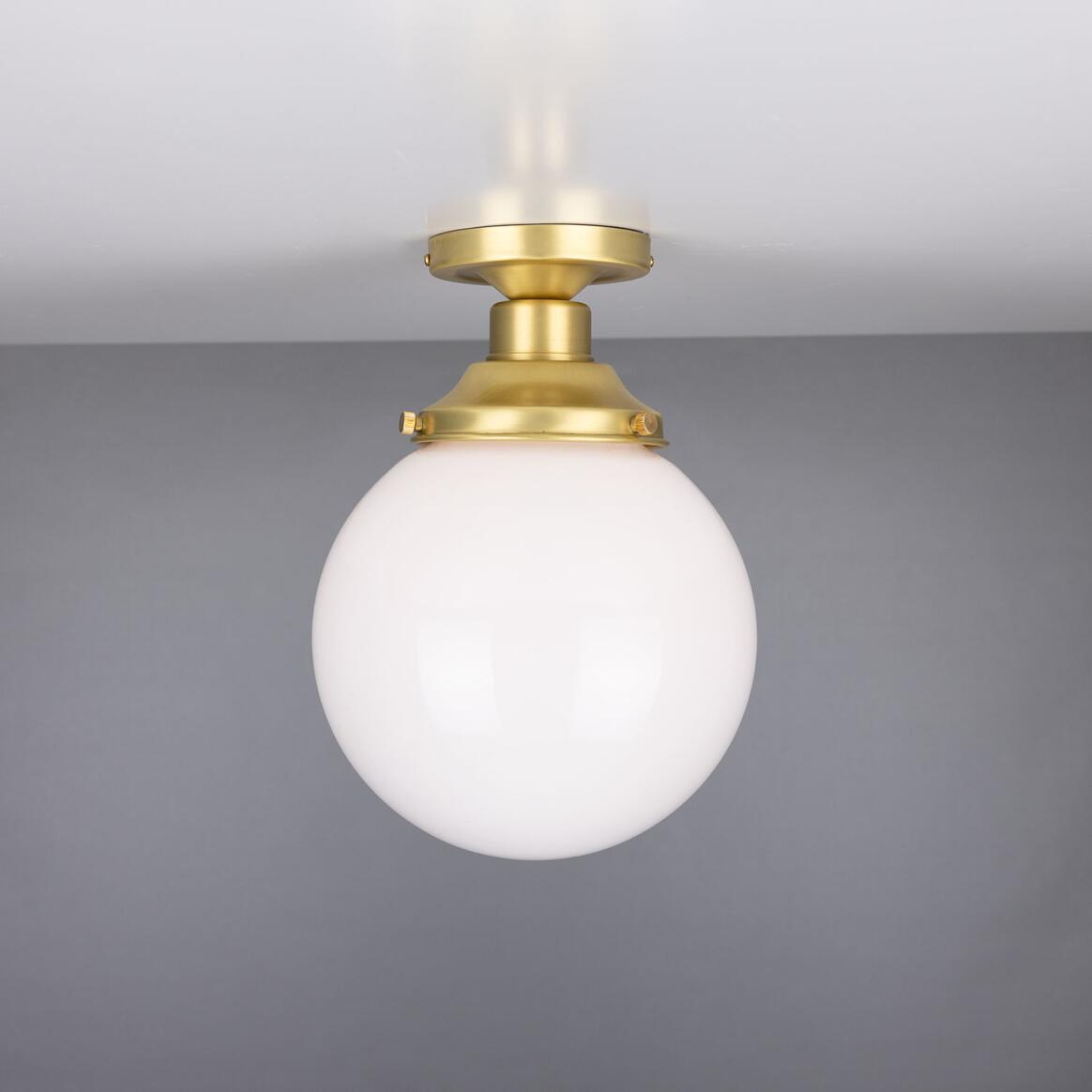 Yerevan Opal Globe Flush Ceiling Light 20cm