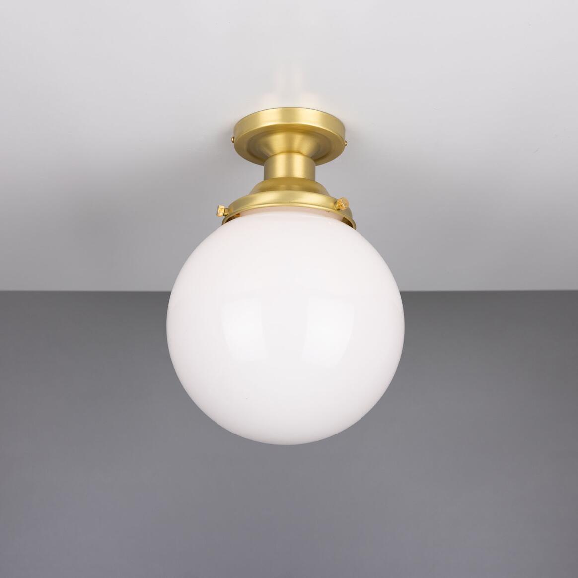 Yerevan Opal Globe Flush Ceiling Light 20cm