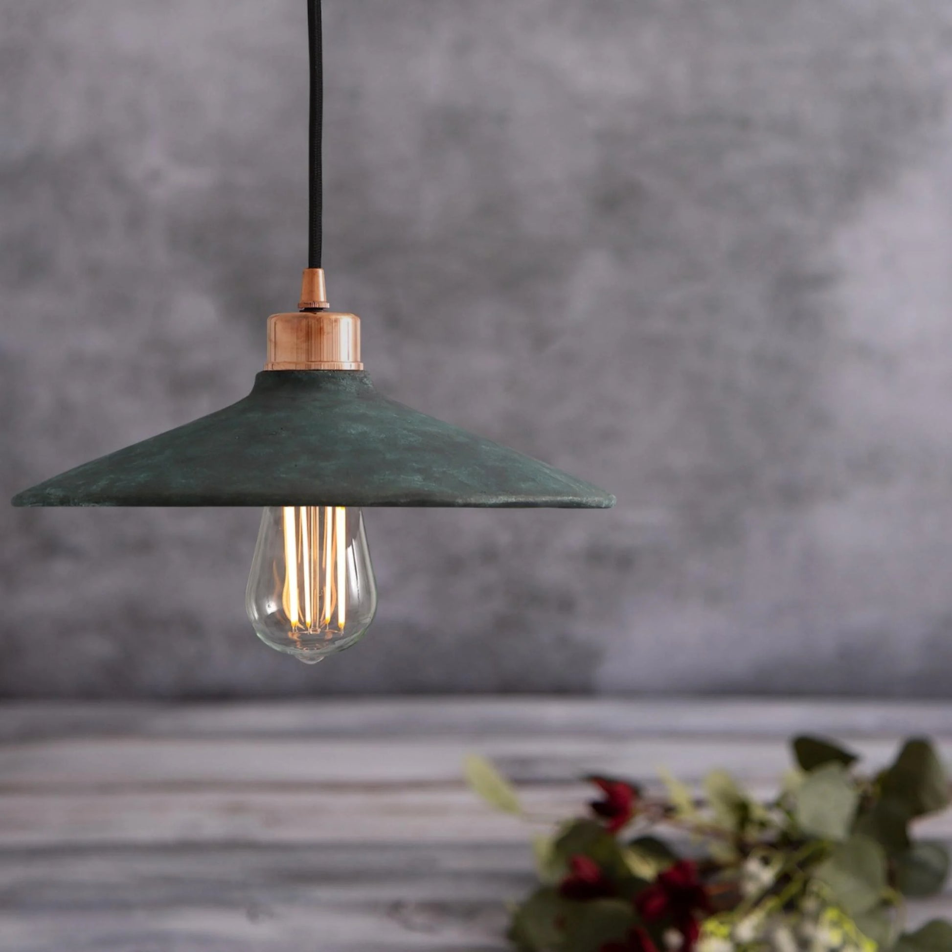 Pyrus Ceramic Pendant Light 28cm, Blue Earth, product shot