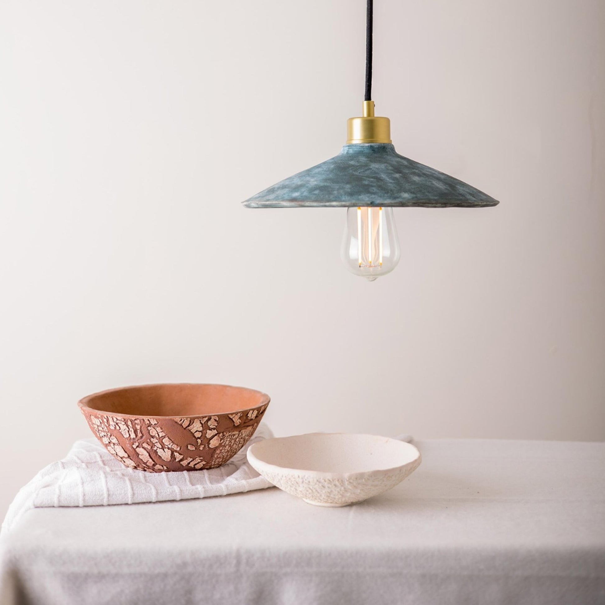 Pyrus Ceramic Pendant Light 28cm, Blue Earth, product shot
