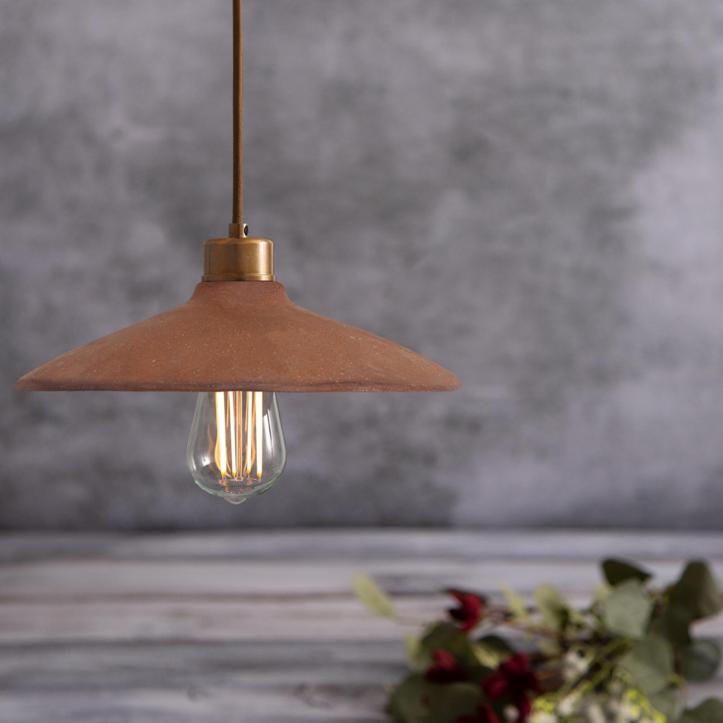 Pyrus Ceramic Pendant Light 28cm, Red Iron, product shot