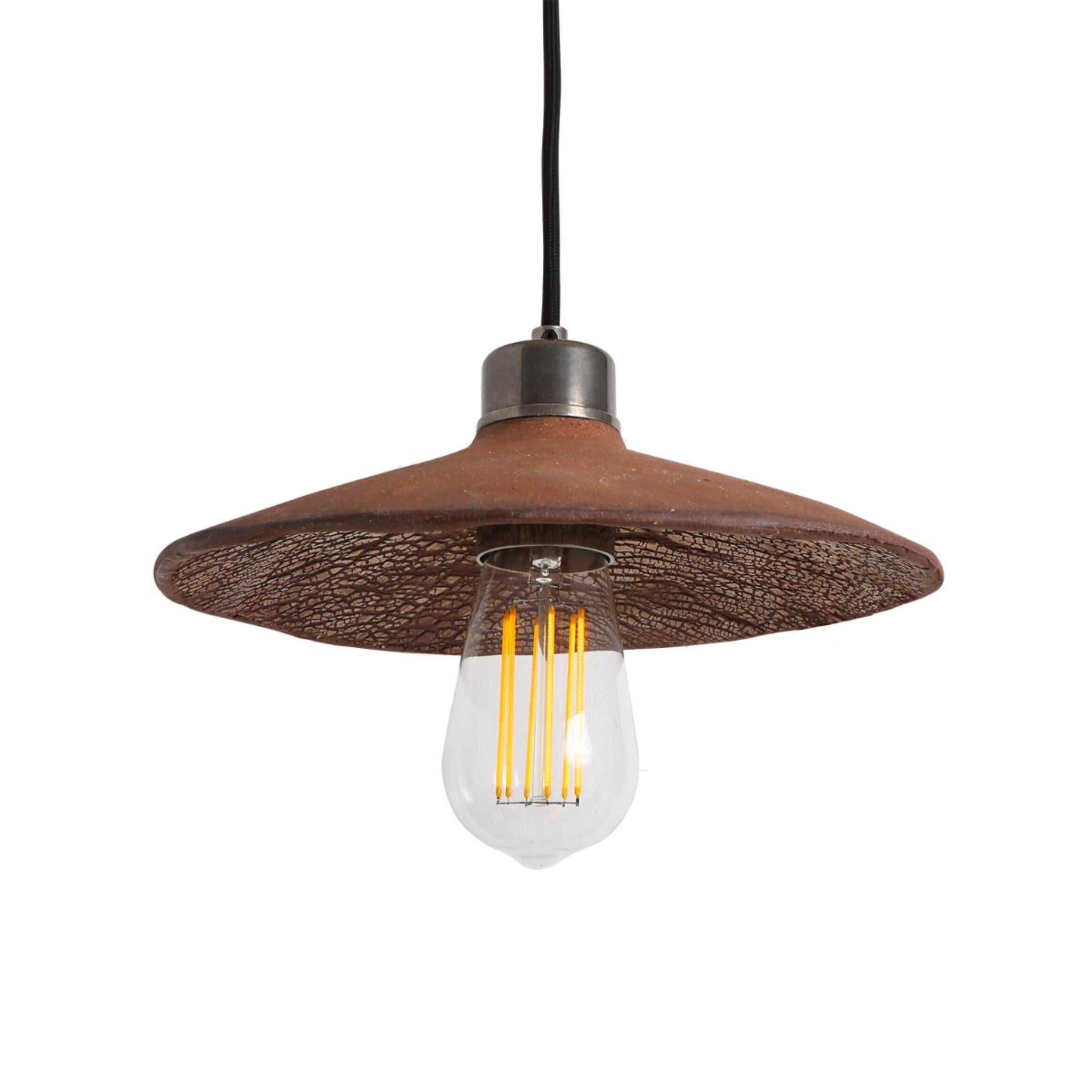 Pyrus Ceramic Pendant Light 28cm, Red Iron, product shot