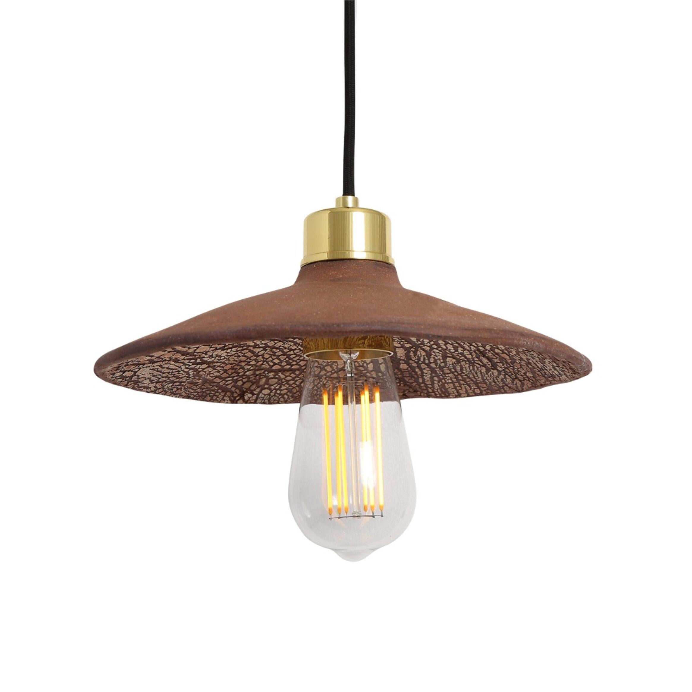 Pyrus Ceramic Pendant Light 28cm, Red Iron, product shot