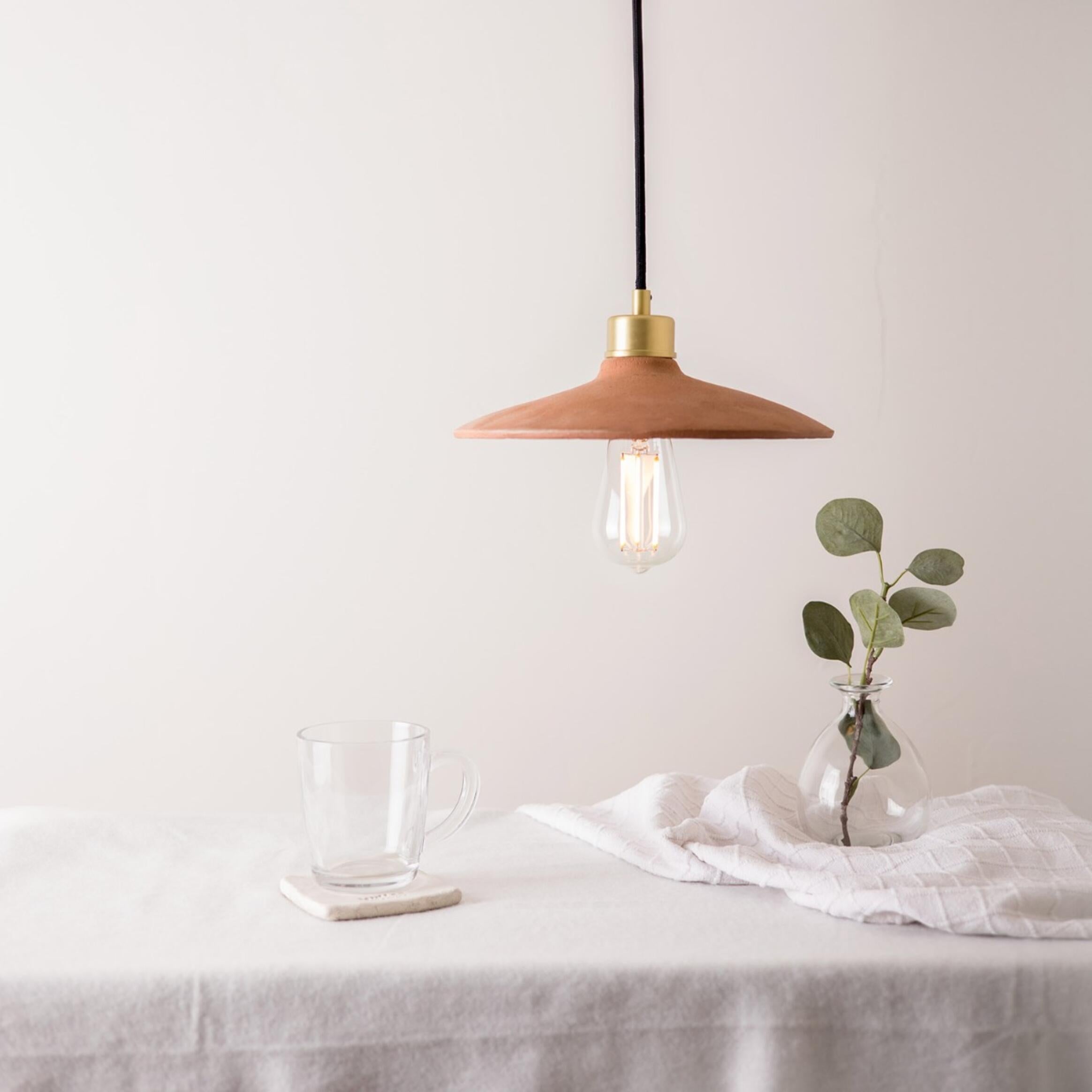 Pyrus Ceramic Pendant Light 28cm, Red Iron, product shot