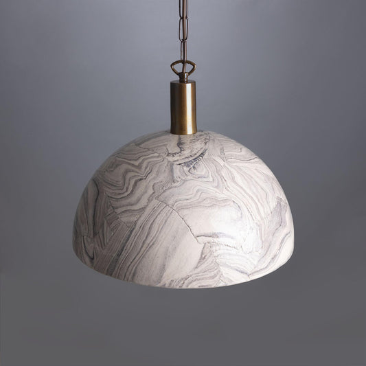 Kauri Marbled Ceramic Dome Pendant Light 37cm