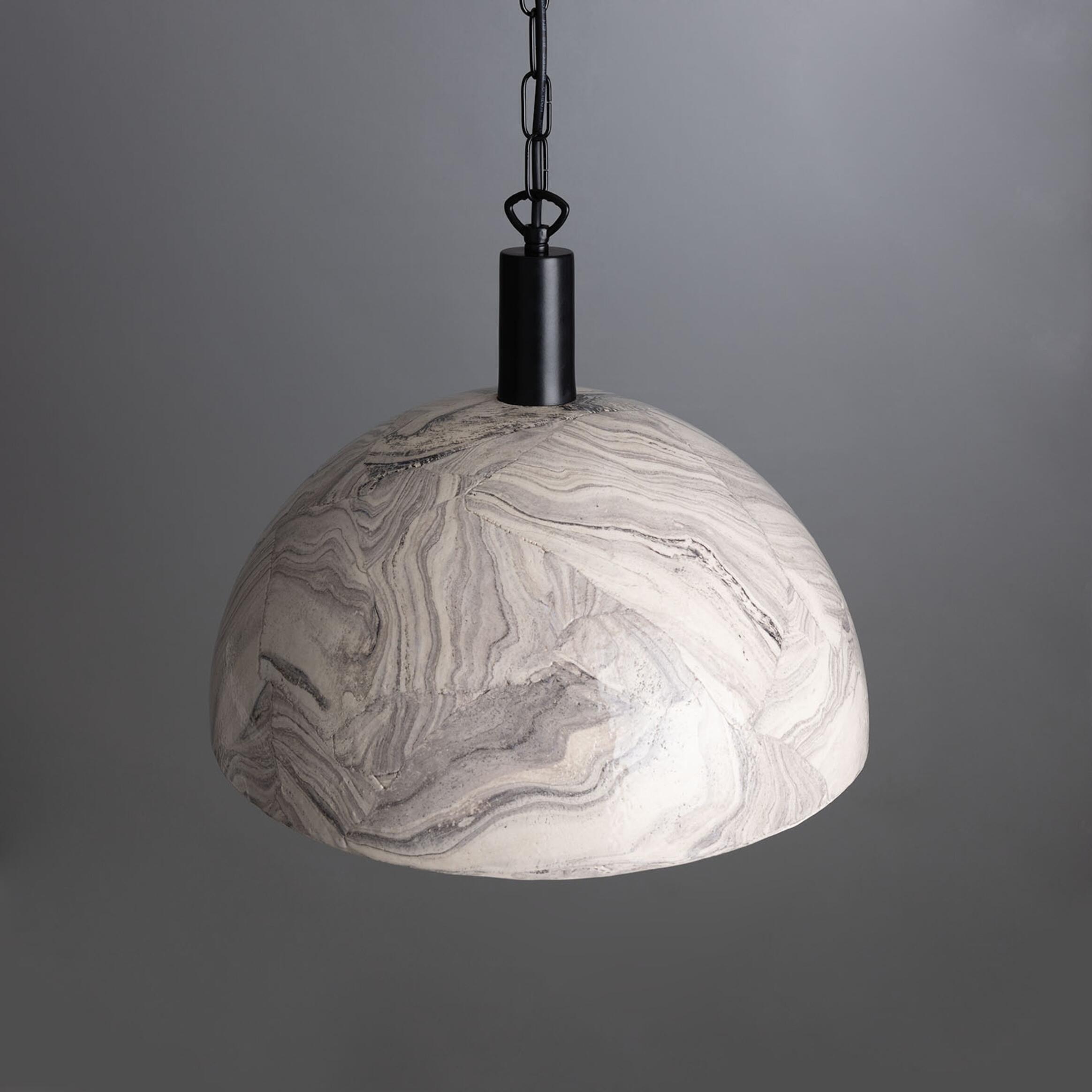 Kauri Marbled Ceramic Dome Pendant Light 37cm