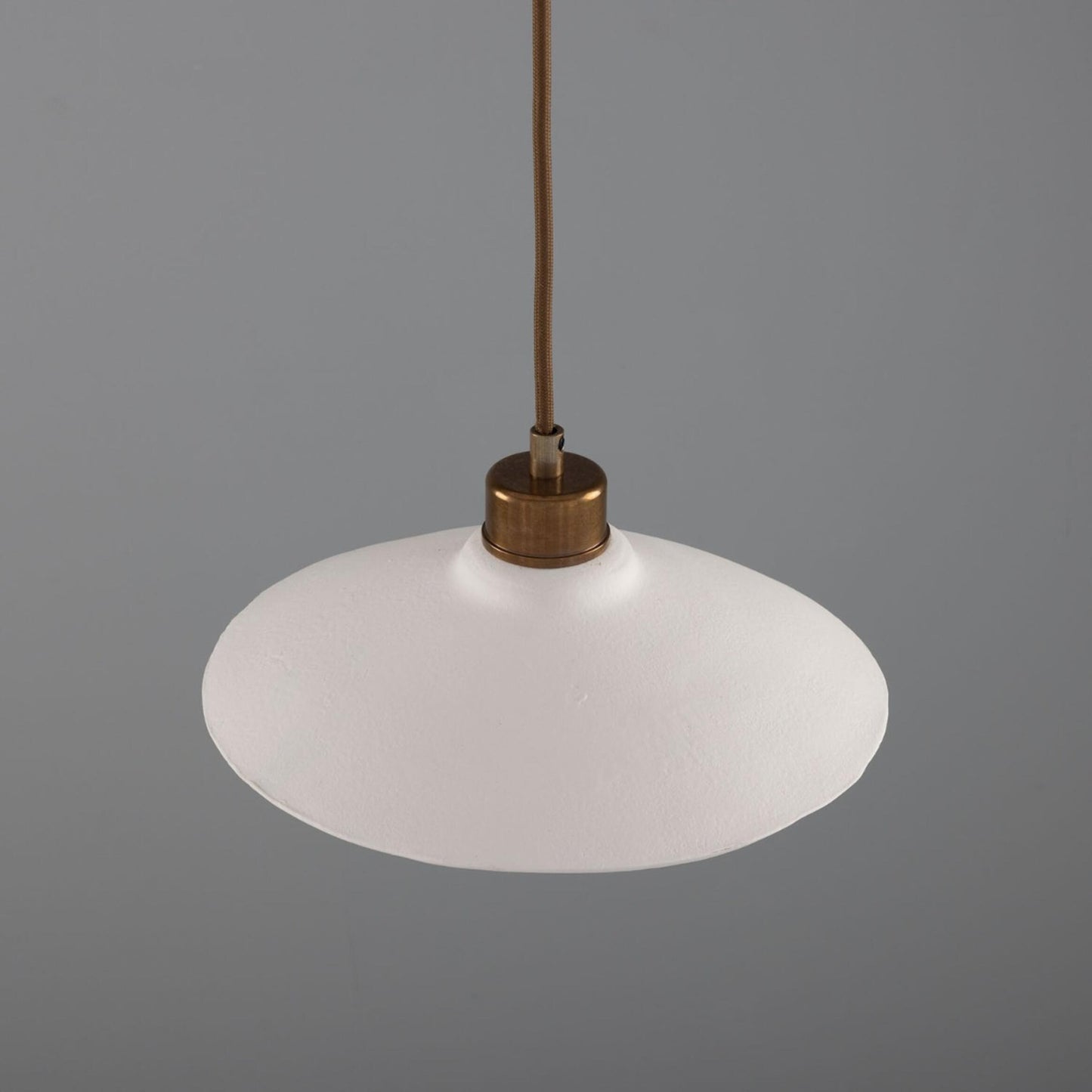 Pyrus Organic Ceramic Pendant Light 28cm, Matte White Striped