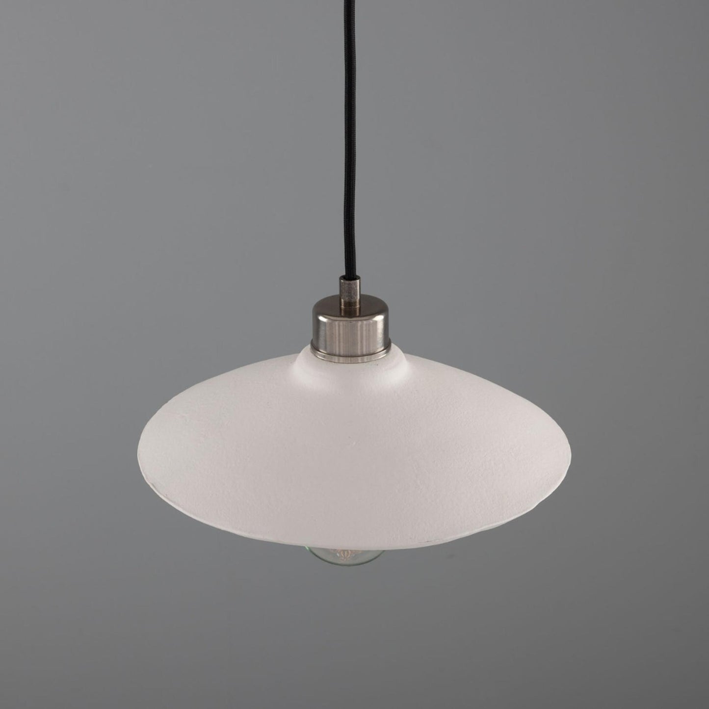 Pyrus Organic Ceramic Pendant Light 28cm, Matte White Striped