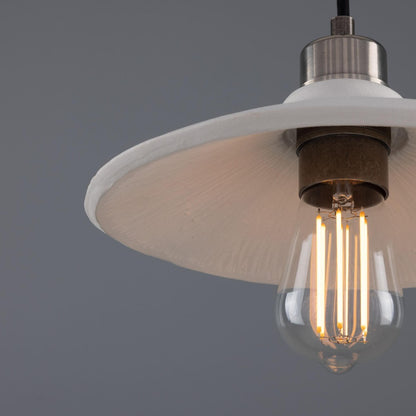 Pyrus Organic Ceramic Pendant Light 28cm, Matte White Striped