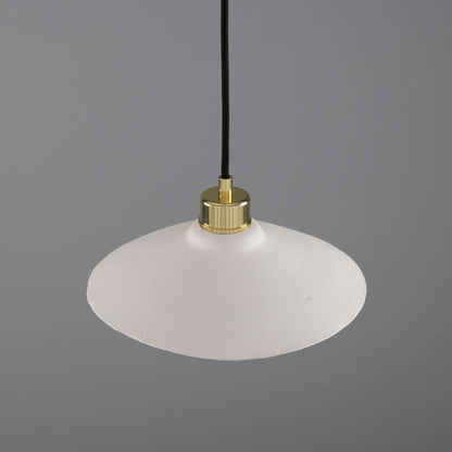 Pyrus Organic Ceramic Pendant Light 28cm, Matte White Striped