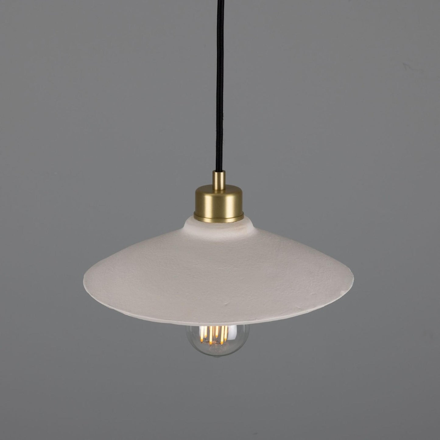 Pyrus Organic Ceramic Pendant Light 28cm, Matte White Striped