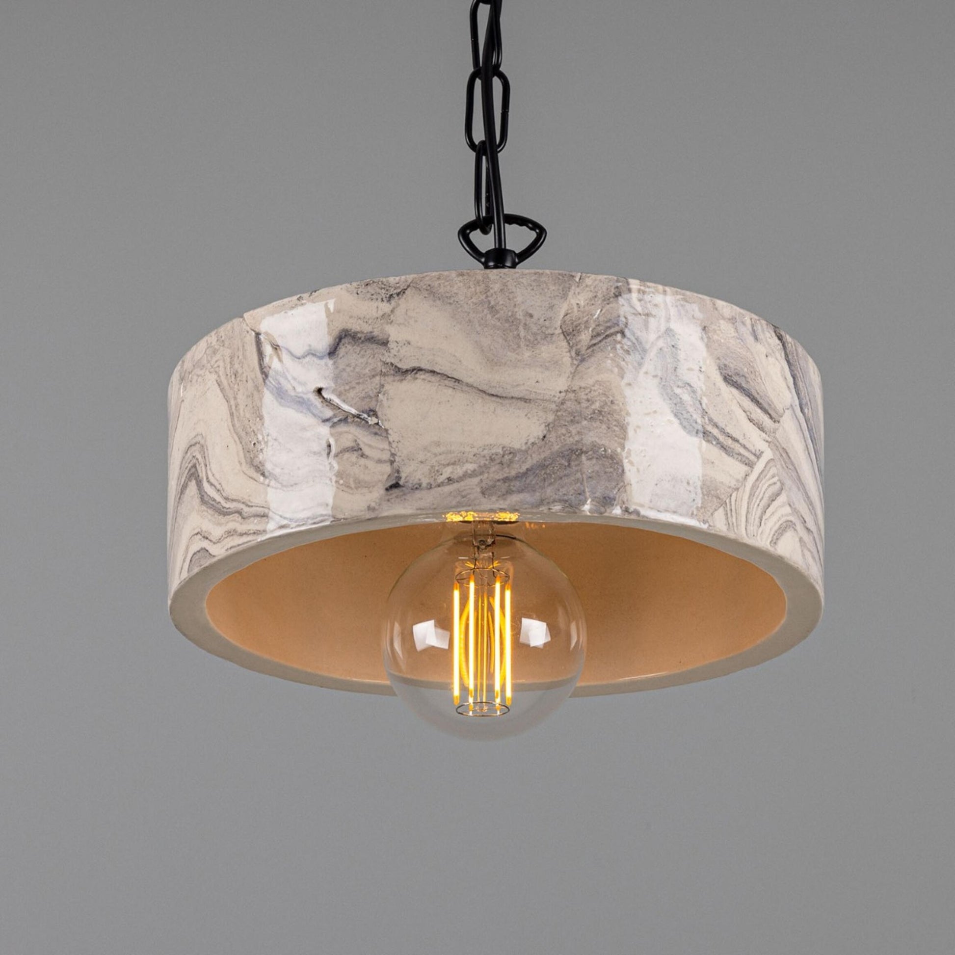 Seville Marbled Ceramic Mid-Century Modern Pendant Light, product shot