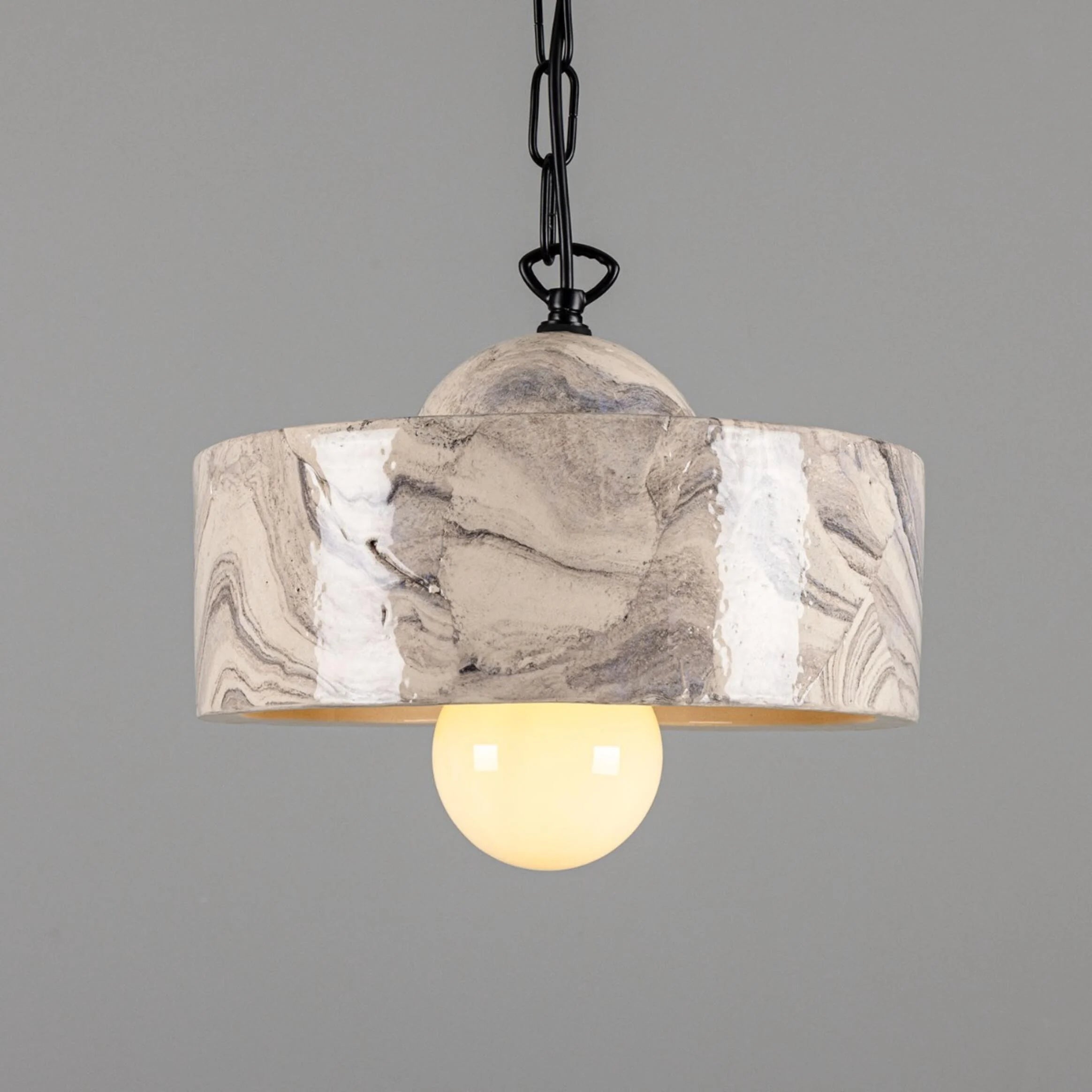 Seville Marbled Ceramic Mid-Century Modern Pendant Light, product shot