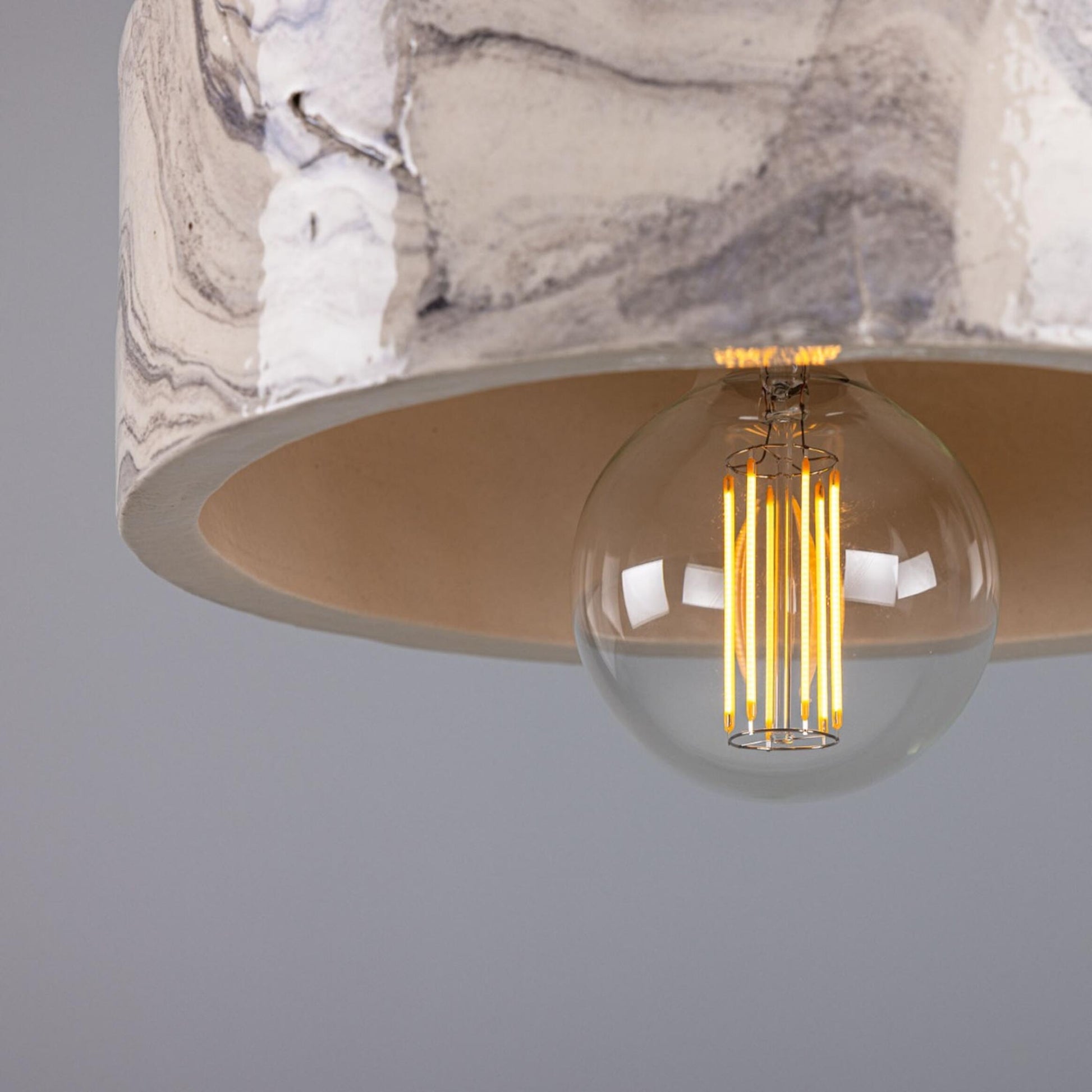 Seville Marbled Ceramic Mid-Century Modern Pendant Light, product shot