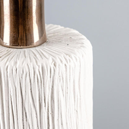 Senna Organic Ceramic Cylinder Pendant Light 12cm, Matte White Striped