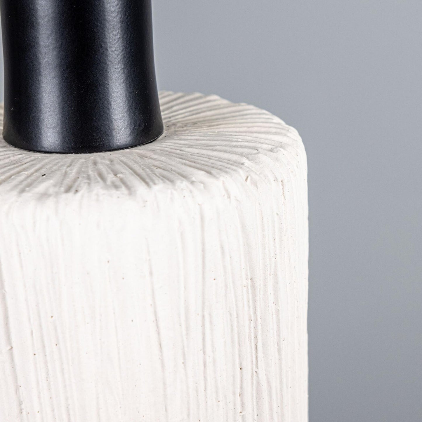 Senna Organic Ceramic Cylinder Pendant Light 12cm, Matte White Striped