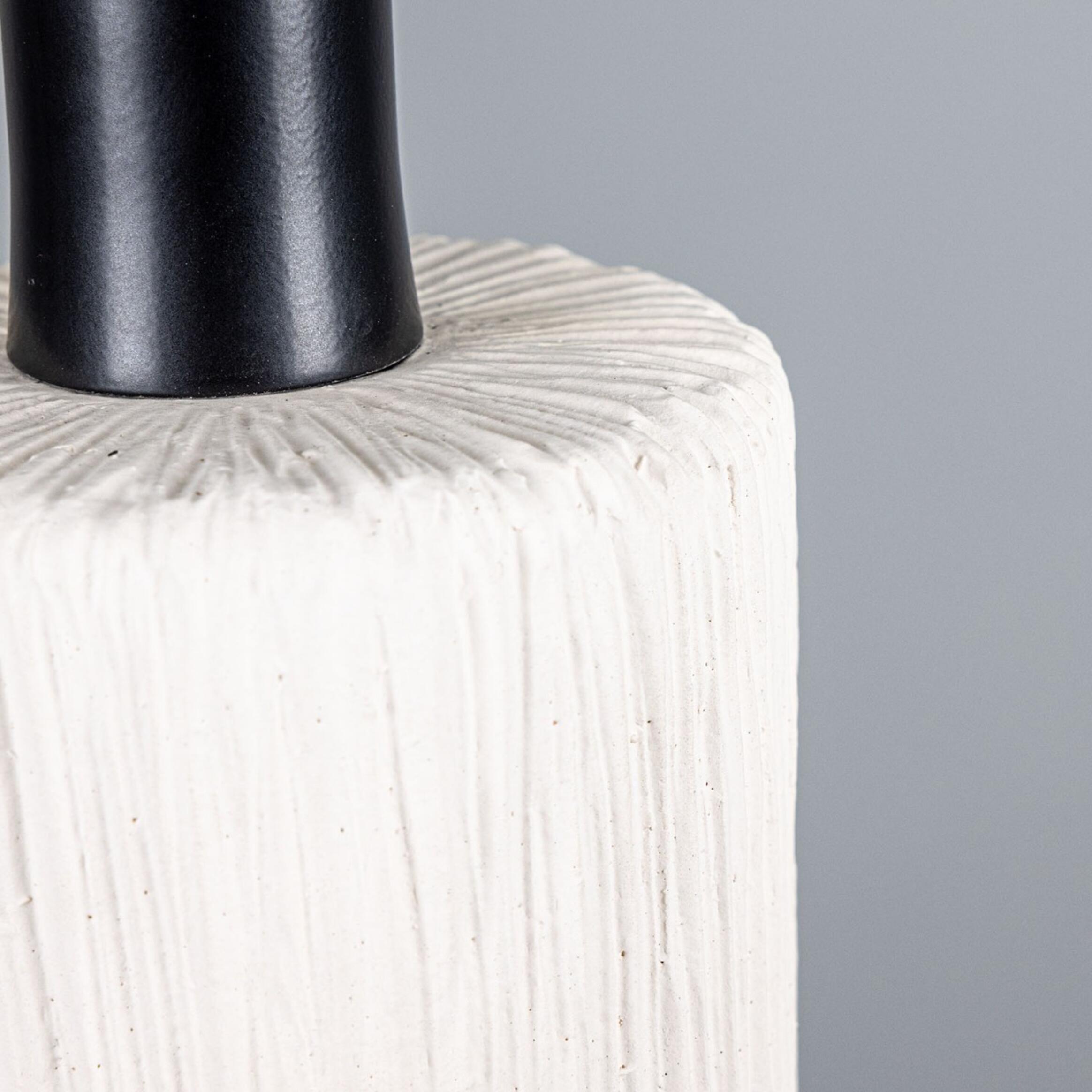 Senna Organic Ceramic Cylinder Pendant Light 12cm, Matte White Striped