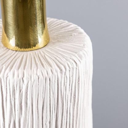 Senna Organic Ceramic Cylinder Pendant Light 12cm, Matte White Striped