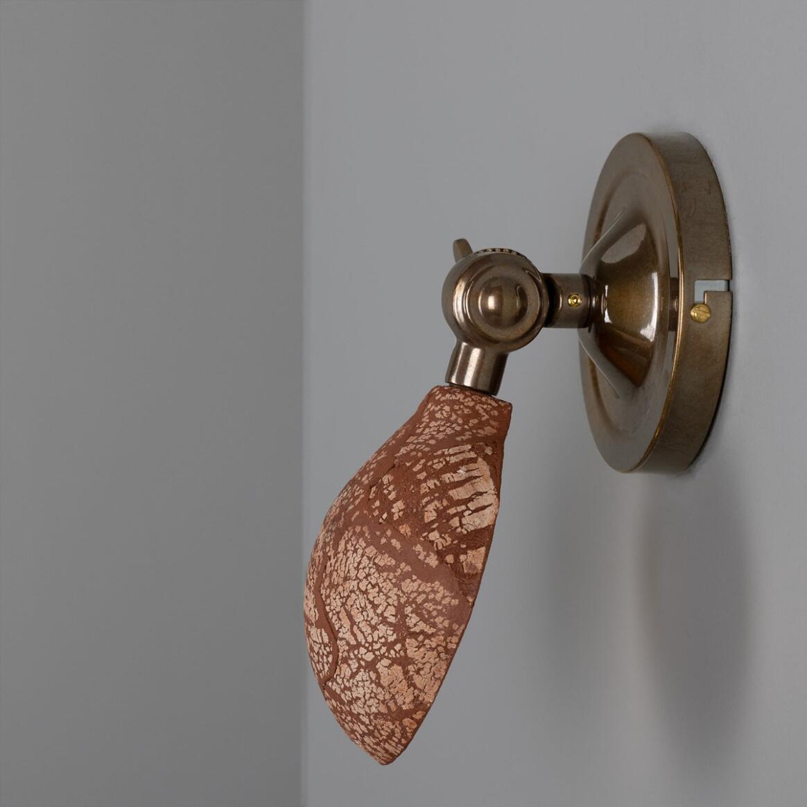 Coco Adjustable Ceramic Wall Light, Red Iron