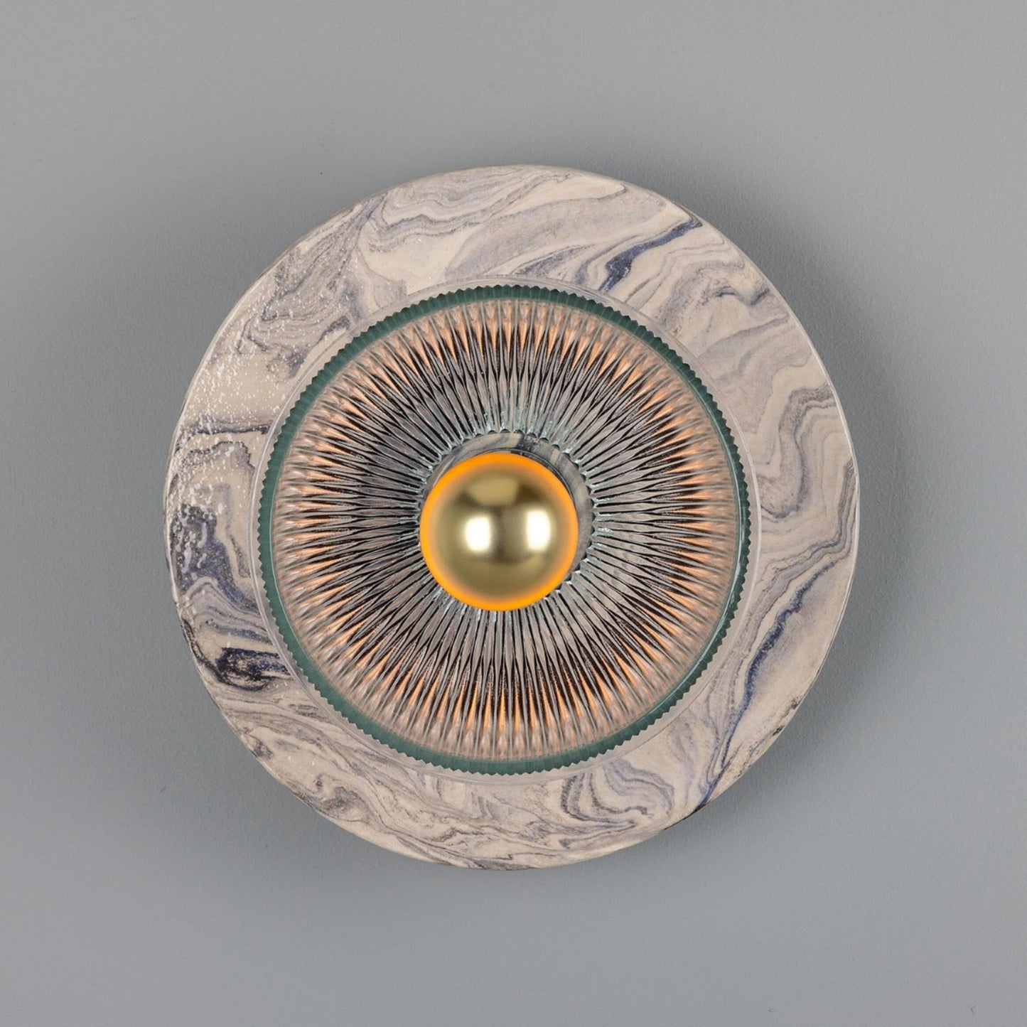 Soraya Glass and Marbled Ceramic Disc Wall Light