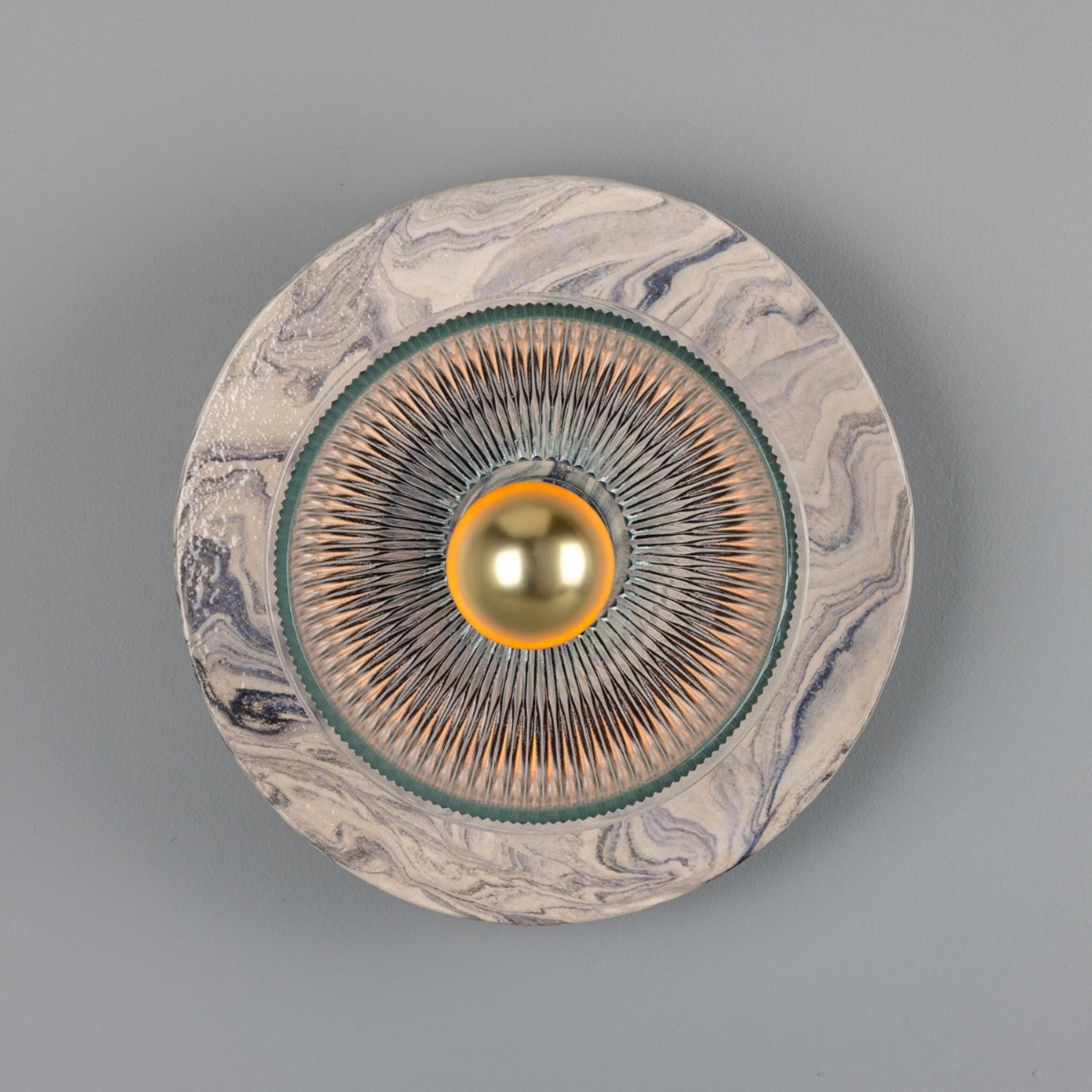 Soraya Glass and Marbled Ceramic Disc Wall Light