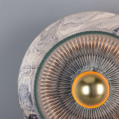 Soraya Glass and Marbled Ceramic Disc Wall Light