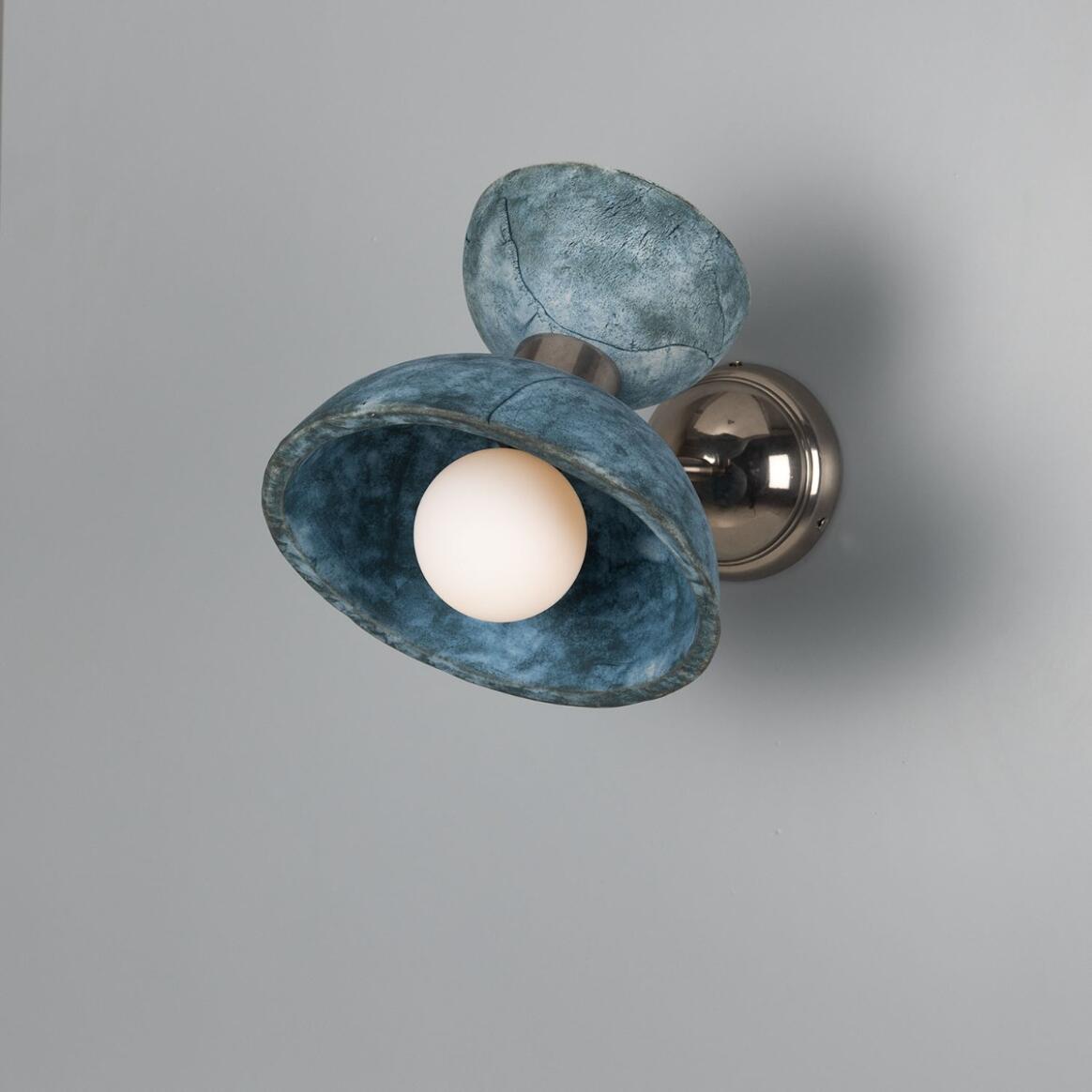 Nakaii Organic Ceramic Wall Light, Blue Earth