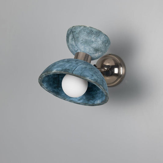 Nakaii Organic Ceramic Wall Light, Blue Earth