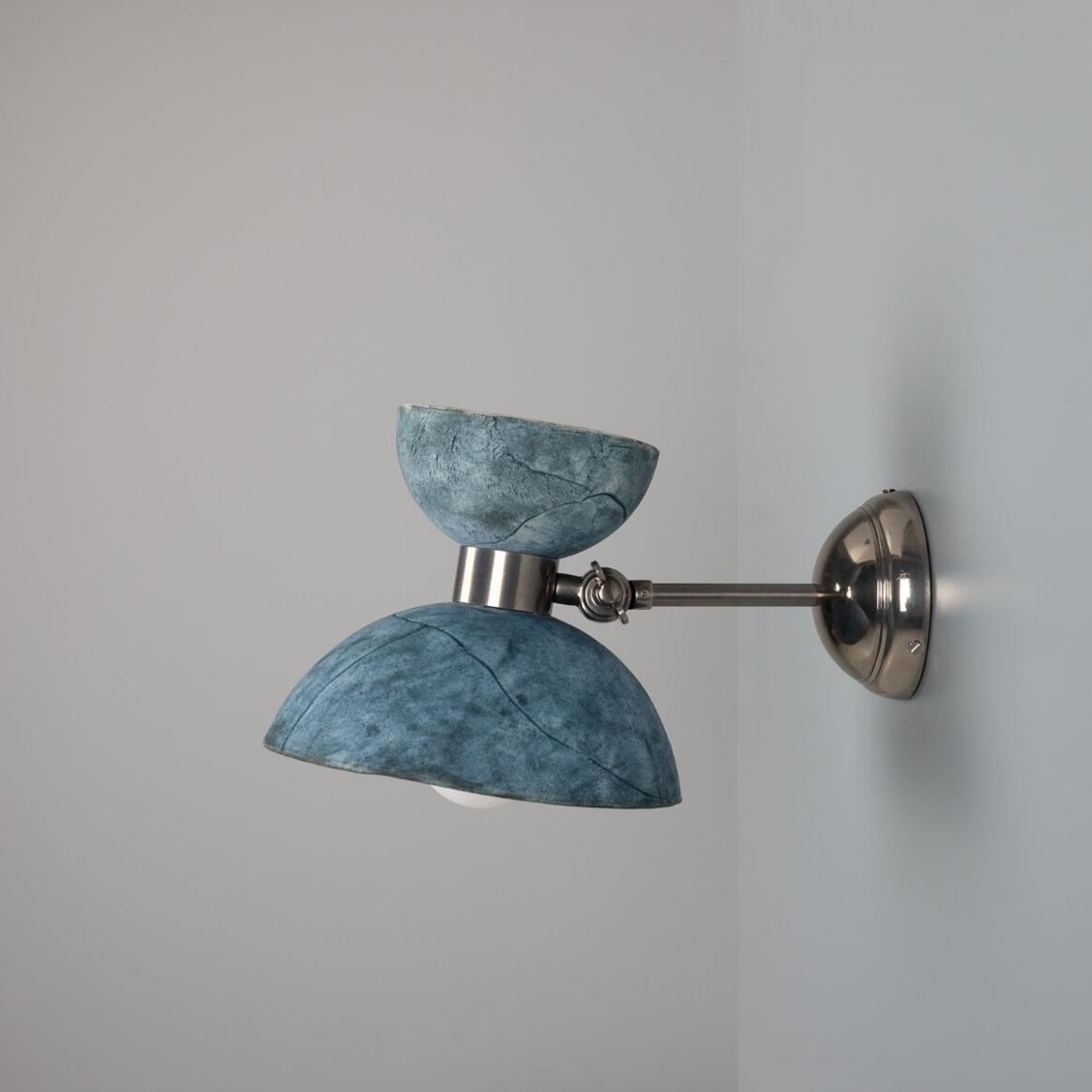 Nakaii Organic Ceramic Wall Light, Blue Earth
