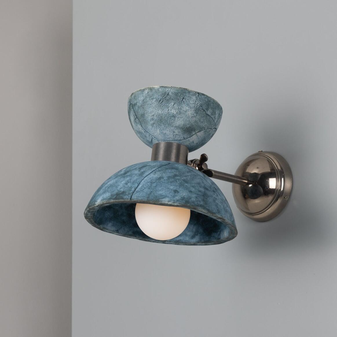 Nakaii Organic Ceramic Wall Light, Blue Earth