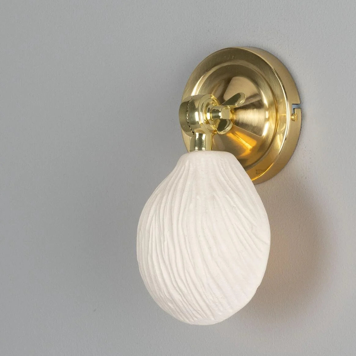 Coco Adjustable Ceramic Wall Light, Matte White Striped