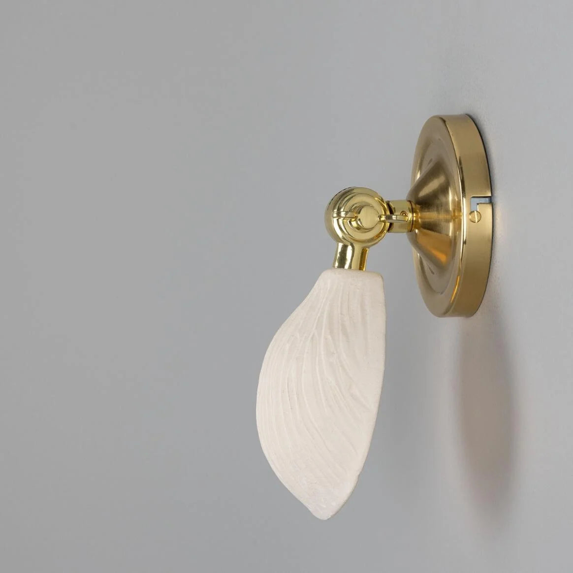 Coco Adjustable Ceramic Wall Light, Matte White Striped